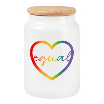 Chemise gay LGBT CSD égale - Boîte à biscuits avec couvercle en bois - blanc - Devant