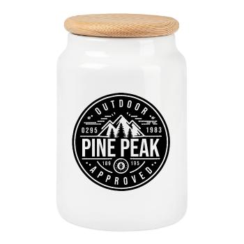 Pine Peak - Outdoor Approved - Keksdose mit Holzdeckel - Weiß - Vorne
