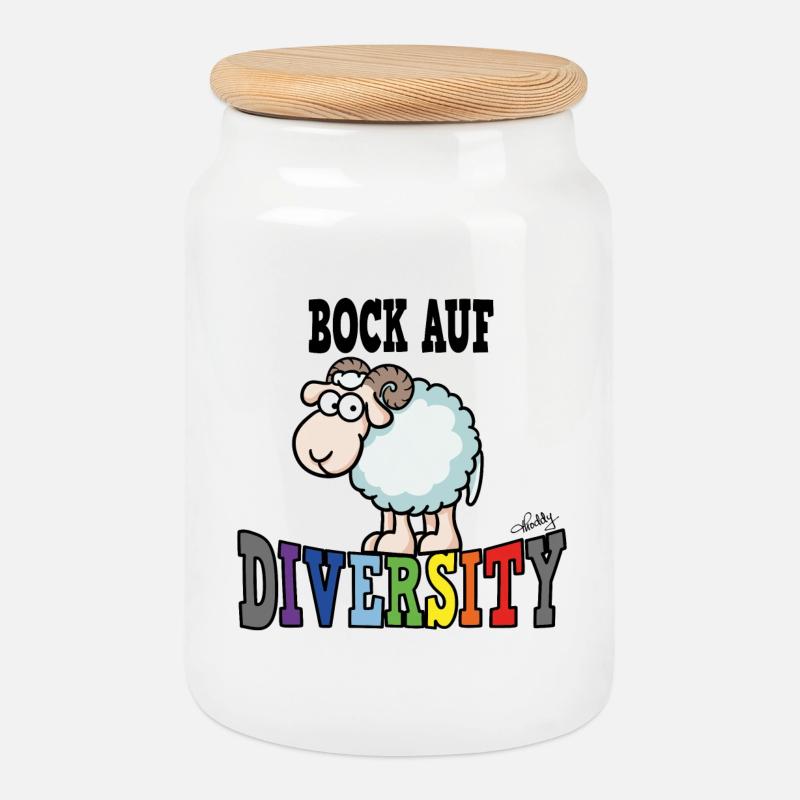 Bock auf Diversity - Keksdose mit Holzdeckel - Weiß