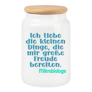 Beruf Mikrobiologe BIOLOGIE - Keksdose mit Holzdeckel - Weiß - Vorne