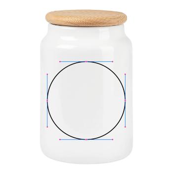 Circle vector - Cookie Jar with Wooden Lid - white - Front
