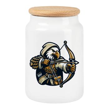 Skyward Archer: The Eagle Marksman - Cookie Jar with Wooden Lid - white - Front