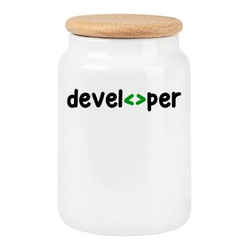 Developer Spruch Coden Softwareentwickler Nerd - Keksdose mit Holzdeckel - Weiß - Vorne