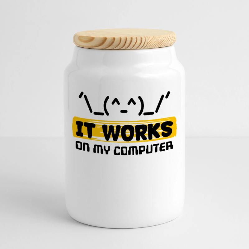 Coden Scripting Computer Geek Developer Statement Cookie Jar with Wooden Lid