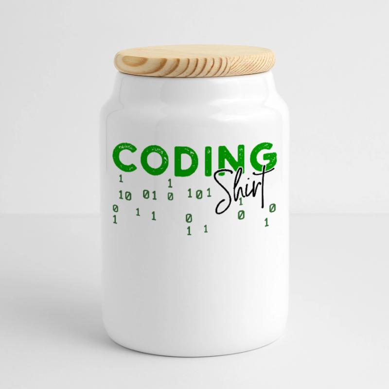 Coden Developer Programmierer Webentwickler Spruch Keksdose mit Holzdeckel