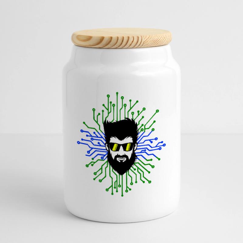 Nerd Developer Computer Code Informatik Debug Keksdose mit Holzdeckel