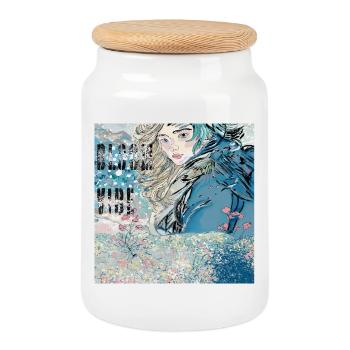 BLOSSOM VIBE - Cookie Jar with Wooden Lid - white - Front