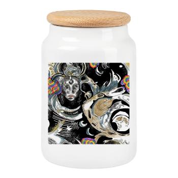 Celestial Wonder Fusion der Kunstfertigkeit - Keksdose mit Holzdeckel - Weiß - Vorne