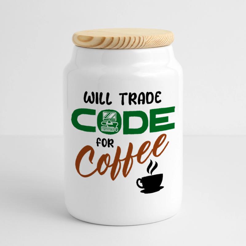 Code Statement Developer Computerfreak Informatik Cookie Jar with Wooden Lid