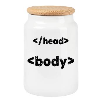 Code Developer Spruch Debug Programmierer Computer - Keksdose mit Holzdeckel - Weiß - Vorne