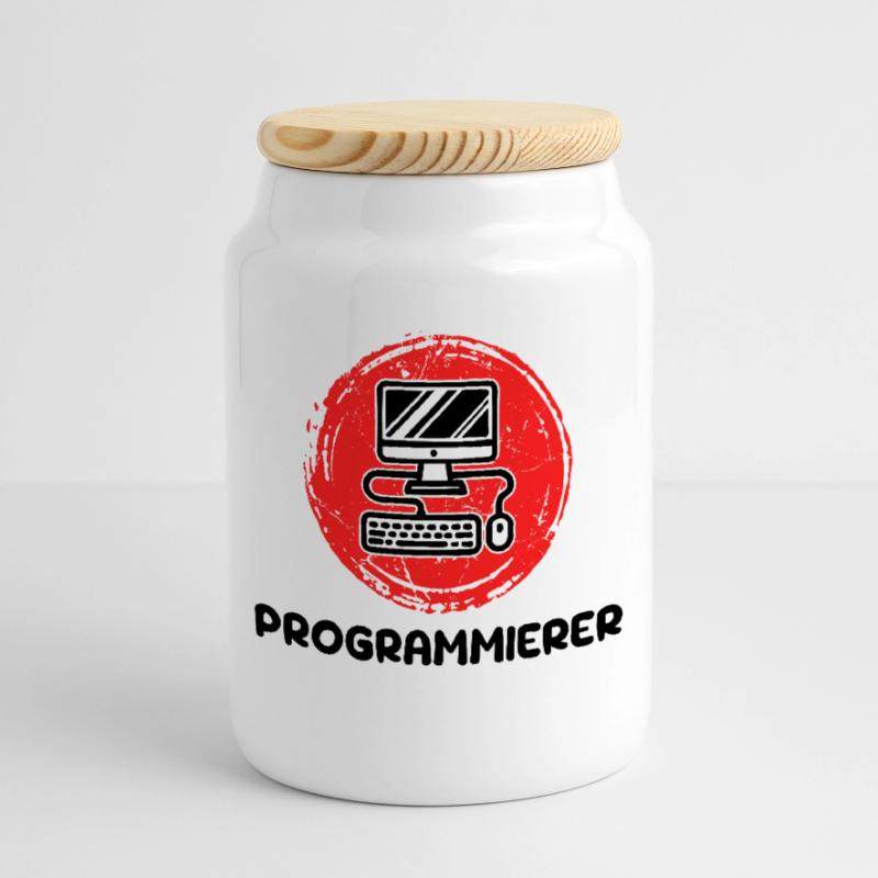 Developer, Programmer, Coden, Computer Science Cookie Jar with Wooden Lid