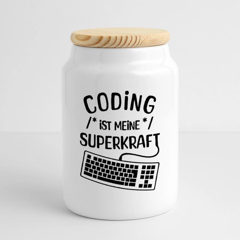 Développeur de déclaration de code informatique Computergeek Boîte à biscuits avec couvercle en bois