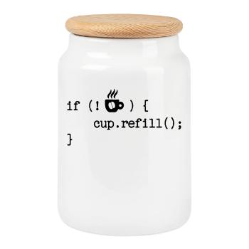Developer Programmierer Code Webentwickler Debug - Keksdose mit Holzdeckel - Weiß - Vorne