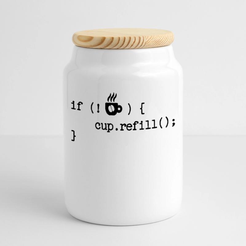 Developer Programmierer Code Webentwickler Debug Keksdose mit Holzdeckel