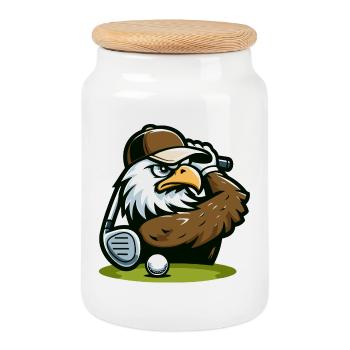 Eagle Ace : le pro du golf - Boîte à biscuits avec couvercle en bois - blanc - Devant