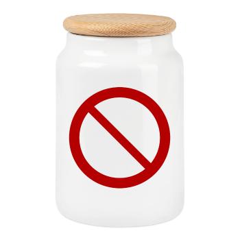 war paix - Boîte à biscuits avec couvercle en bois - blanc - Devant
