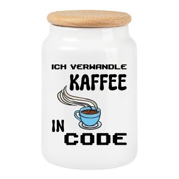 Coden Computerfreak Developer Statement Nerd - Keksdose mit Holzdeckel - Weiß - Vorne