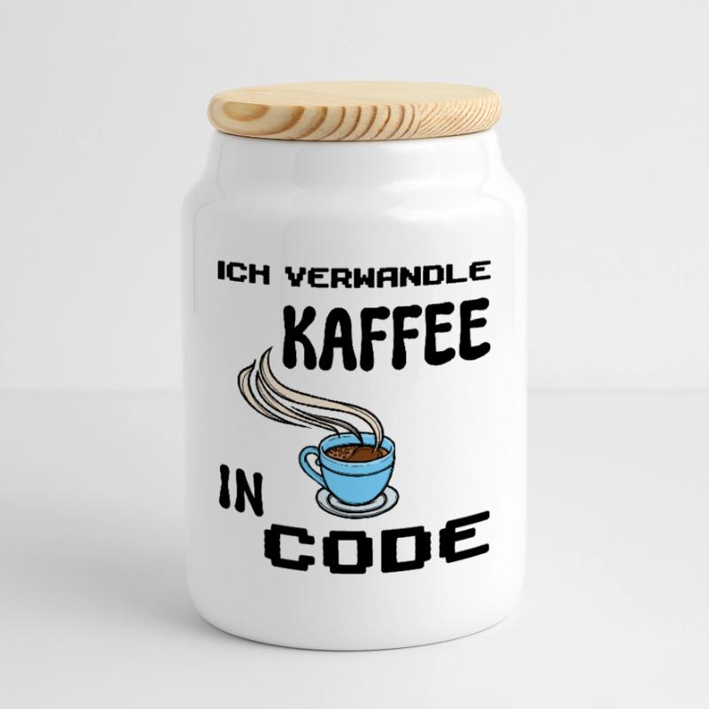 Coden Computerfreak Developer Statement Nerd Keksdose mit Holzdeckel