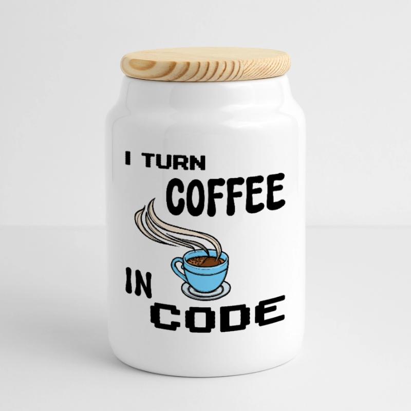 Code Programmer Scripting Statement Developer Cookie Jar with Wooden Lid