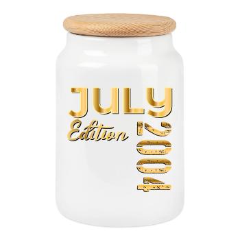 22e anniversaire juillet 2004 - Boîte à biscuits avec couvercle en bois - blanc - Devant