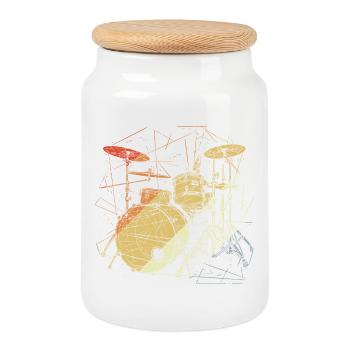 Batterie Retrowave - Boîte à biscuits avec couvercle en bois - blanc - Devant