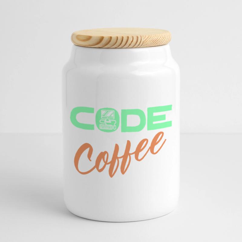 Programmer Developer Code Statement Computer Cookie Jar with Wooden Lid