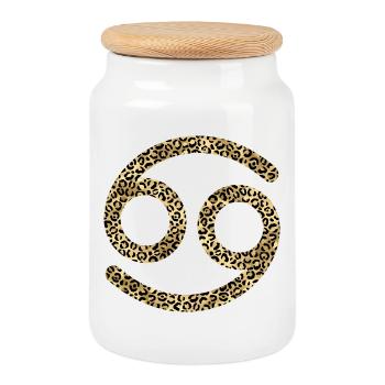 SYMBOLES ASTROLOGIE DU ZODIAQUE CANCER - Boîte à biscuits avec couvercle en bois - blanc - Devant