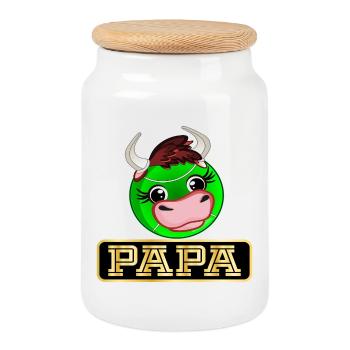 GEBURTSTAG STIER - TENNIS PAPA - Keksdose mit Holzdeckel - Weiß - Vorne