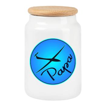 VATERTAG PAPA SEGELFLUGZEUG PILOT - Keksdose mit Holzdeckel - Weiß - Vorne