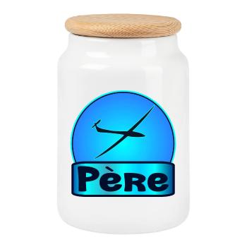 Père Pilote - Boîte à biscuits avec couvercle en bois - blanc - Devant
