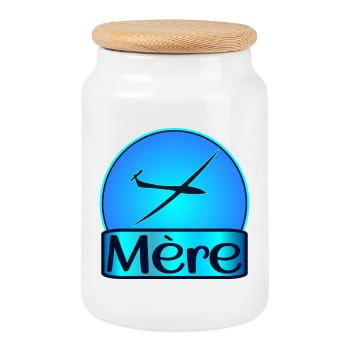 Mère Pilote - Boîte à biscuits avec couvercle en bois - blanc - Devant