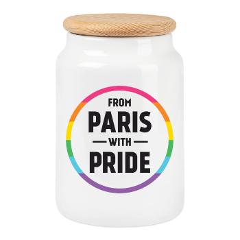 LGBTQ Pride Month - Mit Pride aus Paris - Keksdose mit Holzdeckel - Weiß - Vorne
