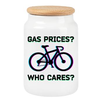 Bicycle Cool Saying Refueling Electric Energy - Cookie Jar with Wooden Lid - white - Front