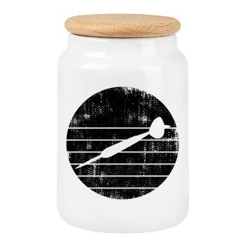 Dart - Cookie Jar with Wooden Lid - white - Front