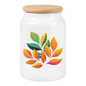 Design de Plante - Boîte à biscuits avec couvercle en bois - blanc - Devant