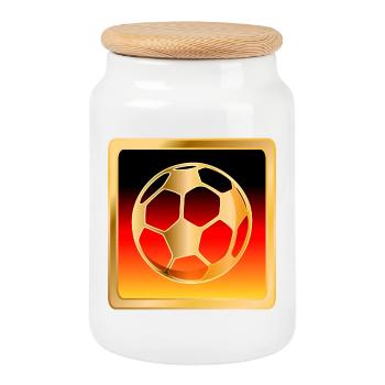 FOOTBALL GERMANY FLAG - Cookie Jar with Wooden Lid - white - Front