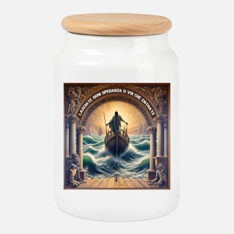 CHARON - Keksdose mit Holzdeckel - Weiß