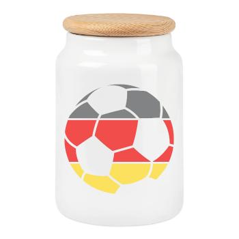 Logo du vainqueur du tournoi du symbole de la balle de l’équipe d’Allemagne - Boîte à biscuits avec couvercle en bois - blanc - Devant