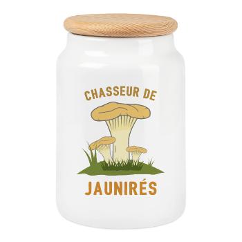 Chasseur de Jaunirés - Boîte à biscuits avec couvercle en bois - blanc - Devant