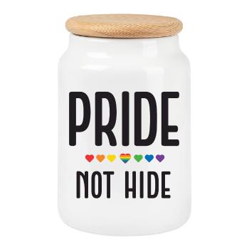 LGBT Pride Month - Pride, Not Hide - Keksdose mit Holzdeckel - Weiß - Vorne