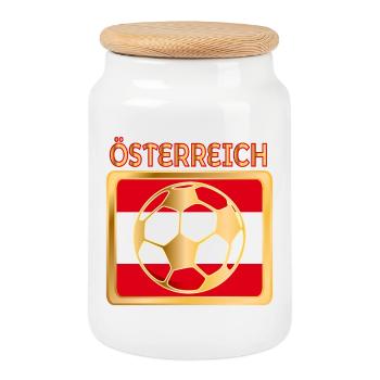 DRAPEAU AUTRICHIEN - FOOTBALL AUTRICHE - Boîte à biscuits avec couvercle en bois - blanc - Devant
