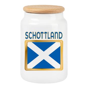 SCHOTTISCHE FAHNE SCHOTTLAND - Keksdose mit Holzdeckel - Weiß - Vorne