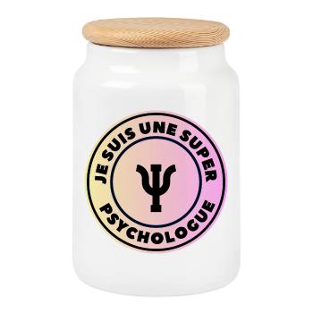 I'm a great psychologist - Cookie Jar with Wooden Lid - white - Front