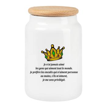 J'ai jamais aimé les gens qui aiment tout le monde - Boîte à biscuits avec couvercle en bois - blanc - Devant