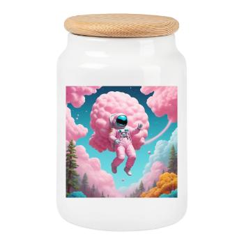 Astronaut - Keksdose mit Holzdeckel - Weiß - Vorne