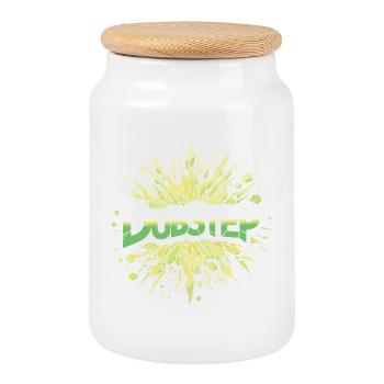 Dubstep Explosion - Cookie Jar with Wooden Lid - white - Front