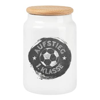 Aufstieg - 1. Klasse - Fußball | Tafel Design  - Keksdose mit Holzdeckel - Weiß - Vorne