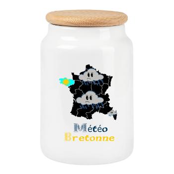 Breton weather - Cookie Jar with Wooden Lid - white - Front