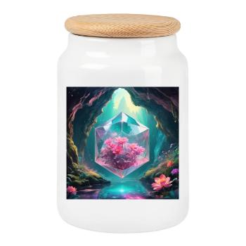 Magic Cave - Cookie Jar with Wooden Lid - white - Front