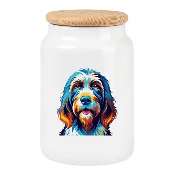 Basset Griffon Vendeen Hunderasse Karikatur Kawaii - Keksdose mit Holzdeckel - Weiß - Vorne